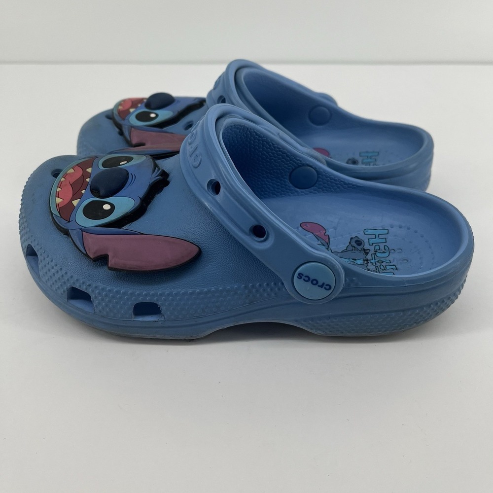 Disney Lilo & Stitch Crocs Kids Shoe Sizes 12 Classic Clog Blue Slip On - Picture 3 of 6